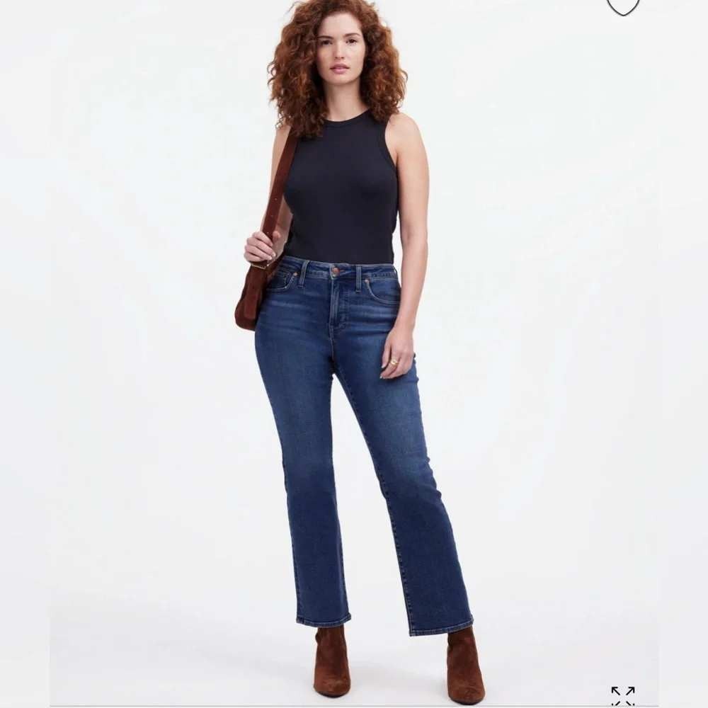 Madewell Curvy Cali Demi-Boot Jeans Women 16W Blue High Rise Dark Wash